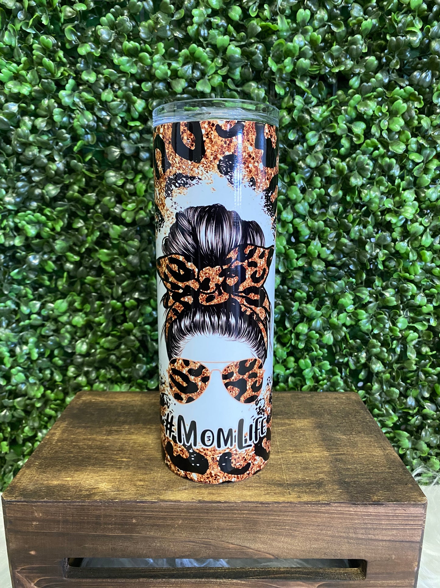 #Momlife Cheetah Print Tumbler