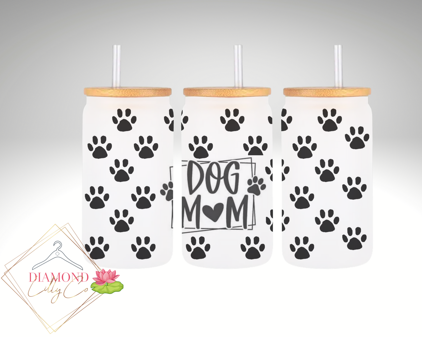Dog Mom Glass Can