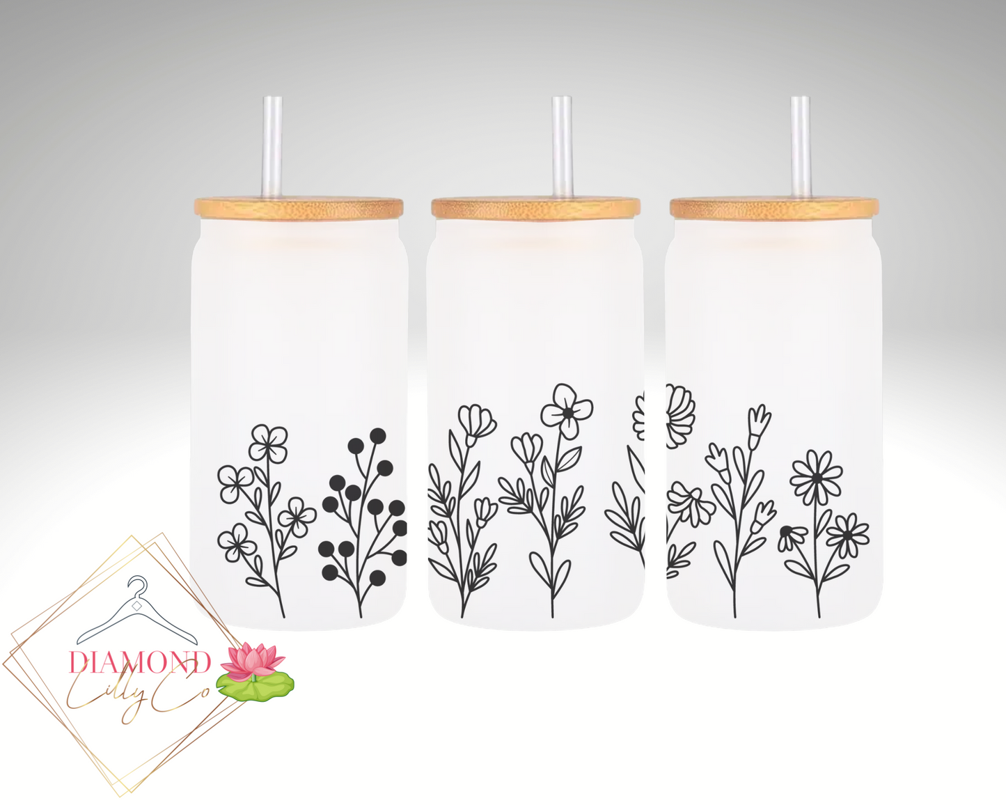 Wildflowers Glass Can