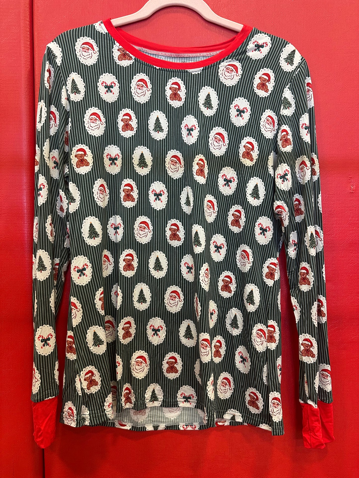Christmas Stripes Adult Top